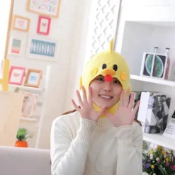 Vit Hatt Bekväm Plysch Söta Kyckling Utseende Varm Hatt För Shopping><noscript><img width=