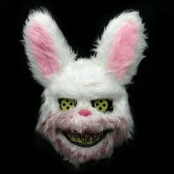 Galaxy Vit Kanin Mask Blodig Läskig Skrämmande för Halloween Fest Kostymer Cosplay><noscript><img width=