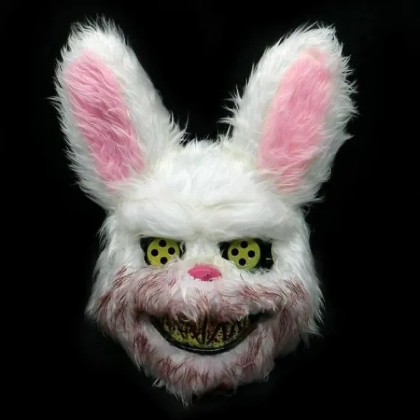 Galaxy Vit Kanin Mask Blodig Läskig Skrämmande för Halloween Fest Kostymer Cosplay> Masker