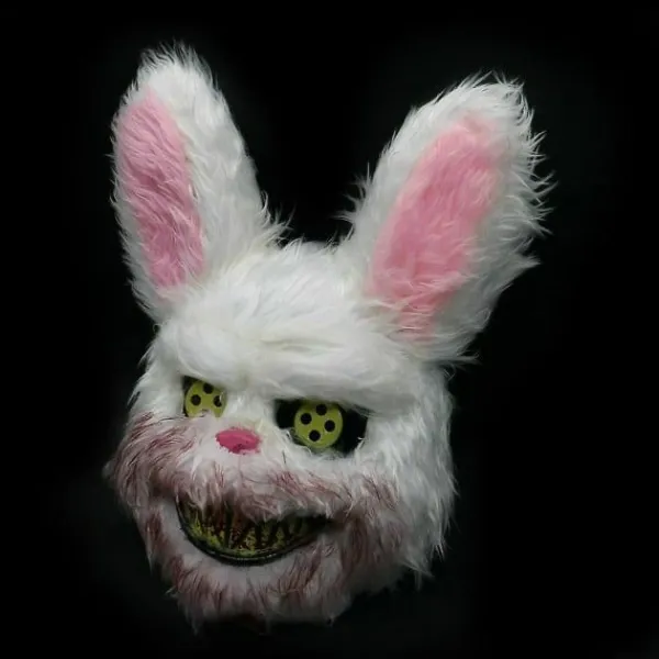 Galaxy Vit Kanin Mask Blodig Läskig Skrämmande för Halloween Fest Kostymer Cosplay> Masker