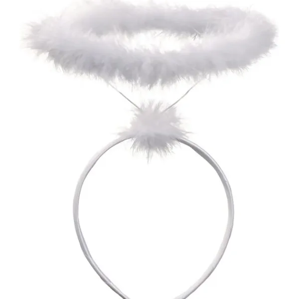 Vit Ängel Halo Hårband - Fjäderängels Halo - Halloween Hårband - Ängelkostym Tillbehör - Ängelkostym för Kvinnor, Män och Barn> Huvudbonader