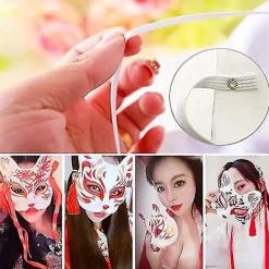 Vit pappersmask katt ansikte - 10 stycken, massa tom handmålad mask, personlig design, lämplig för Halloween utklädning cosplay><noscript><img width=