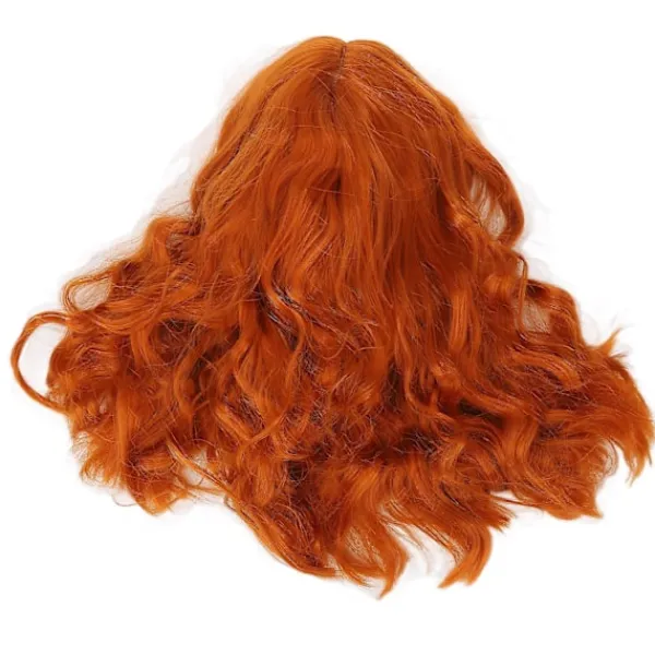 FMYSJ Värmetålig Peruk Mjuk Versatil Orange Lockig Peruk med Luftlugg för Halloween Konserter Temafester Bröllop Dejter (FMY)> Peruker