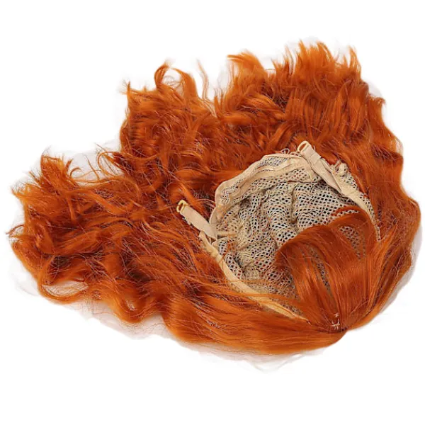 FMYSJ Värmetålig Peruk Mjuk Versatil Orange Lockig Peruk med Luftlugg för Halloween Konserter Temafester Bröllop Dejter (FMY)> Peruker