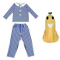 Vuxen Bananer i pyjamas Kostym Blå Vit Randig Tröja Byxor Med Bananhuvud Män Kvinnor Party Kostym Halloween Bästa Val Blå Vit Blå vit L | Fyndiq> Dräkter