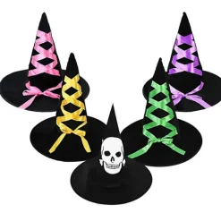 Vuxen Barn Halloween Häxhattar Maskerad Trollkarlshatt Cosplay Kostymtillbehör Halloweenfest Fancy Dress Dekor><noscript><img width=