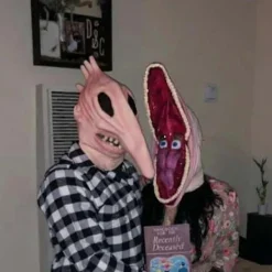 Vuxen eetlejuice arara Och Adam Monstermask Par Halloween Roliga Kostymer><noscript><img width=