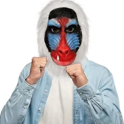 Vuxen Djur Babian Huvudmask, Halloween Djungel Schimpans Gorilla Apa Helhuvud Latex Mask Rekvisita För Kostymfest Cosplay-XS> Masker