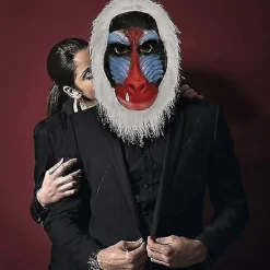 Vuxen Djur Babian Huvudmask, Halloween Djungel Schimpans Gorilla Apa Helhuvud Latex Mask Rekvisita För Kostymfest Cosplay-XS><noscript><img width=