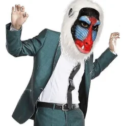 Vuxen Djur Babian Huvudmask, Halloween Djungel Schimpans Gorilla Apa Helhuvud Latex Mask Rekvisita För Kostymfest Cosplay-XS><noscript><img width=