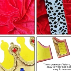 Vuxen Kung Drottning Kostymset, Kungrock Drottningrock med Krona (Set om 2).><noscript><img width=