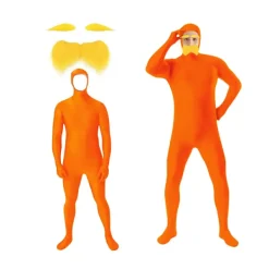 INF Vuxen Lorax Kostymset (Bodysuit + Skägg) - Perfekt för Halloween & Cosplay Fester M><noscript><img width=