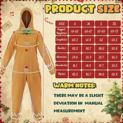 Vuxen pepparkaksdräkt, jul pepparkaksset, unisexdräkt, storlek L><noscript><img width=