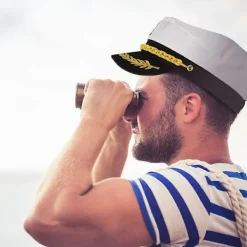 GIFT OF G Vuxen Sjömanshatt Justerbar Kaptenshatt Cosplay Sjöman Skepp Båt Kaptenshatt för Sjöman Marin Flottans Amiral><noscript><img width=