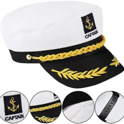 GIFT OF G Vuxen Sjömanshatt Justerbar Kaptenshatt Cosplay Sjöman Skepp Båt Kaptenshatt för Sjöman Marin Flottans Amiral><noscript><img width=