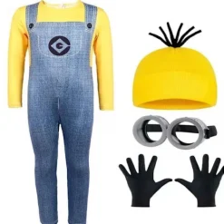 Vuxna Barn Cosplay Minions Kostym Hatt Handskar Glasögon Maskerad Jul Ett Set (Glasögon){ee} Ett Set (Glasögon) One Size> Tillbehör