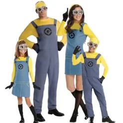 Vuxna Barn Minions Kostym MaskeraddrÃ¤kt Cosplay Despicable Me Pojke Flicka KlÃ¤der .k M><noscript><img width=