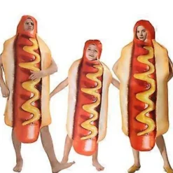 Vuxna Barn Rolig 3d-tryck Mat Korv Varmkorv Kostymer Halloween Män Kvinnor Familj Hel Pizza Kostym Karneval Mat Kostym> Dräkter