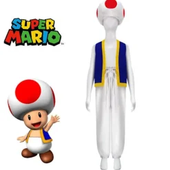 Vuxna Super Mario Bros 2 Toad Cosplay Party Kostym Toppar+byxor+hatt Outfitset Presenter><noscript><img width=