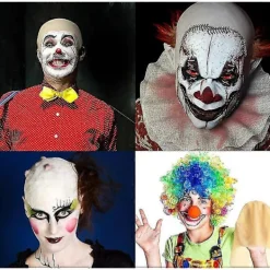Vuxna Tonåringar Flintskalliga Mössor Smink Latex Flintskalligt Huvud Peruk Mössa Kostymtillbehör><noscript><img width=