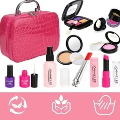 Washable Kids Makeup Toy Set with Cosmetic Bag><noscript><img width=