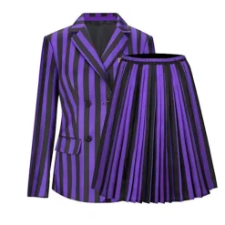 Wednesday Addams Kostym Nevermore Academy Barn Vuxen Uniform Klänning Kostym Cosplay Endast Hand-FF- One Size><noscript><img width=