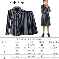 Wednesday Addams Nevermore Academy Kostym för Barn & Vuxna med Peruk[JUN] One Size><noscript><img width=