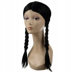 Wednesday Peruk med Flätor - Addams Svart svart><noscript><img width=