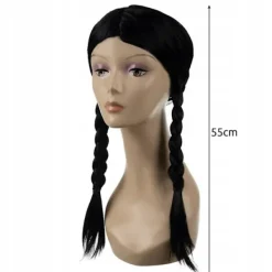 Wednesday Peruk med Flätor - Addams><noscript><img width=