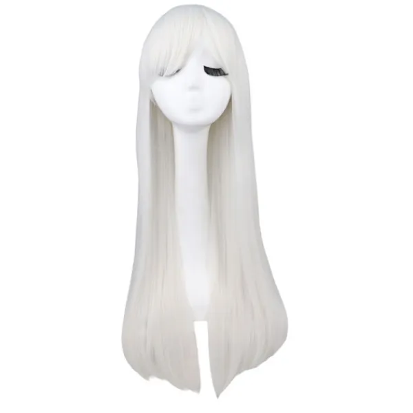 Wekity 80cm Vacker Charmig Cosplay Rak Hår Peruk, Vit> Peruker