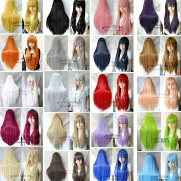 Wekity 80cm Vacker Charmig Cosplay Rak Hår Peruk, Vit> Peruker