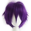 Wekity Unisex Anime Kort Cosplay Peruk Med Lugg Värmebeständigt Hår, Lila> Peruker