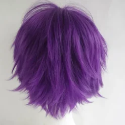 Wekity Unisex Anime Kort Cosplay Peruk Med Lugg Värmebeständigt Hår, Lila><noscript><img width=