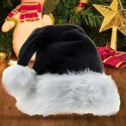 Wharick Tomteluva Plysch Iögonfallande Bred Användning Svart Mjuk Jul Tomteluva för Hemmet Adults><noscript><img width=