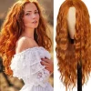Womens Cosplay Peruk No Lace Värmebeständigt hår Orange Cosplay> Peruker