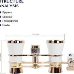 3x 25 Operakikare med Infällbart Handtag Teaterkikare Unisex Present><noscript><img width=