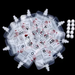 Jettbuying 10x Halloween Cosplay Dryckespåsar Blodpåse Rekvisita Zombie Bever One Size><noscript><img width=