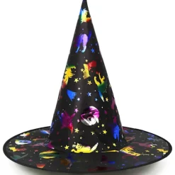 3X Häxhatt - Svart Färg Guld Stil för Häxkostymer - Häxa><noscript><img width=