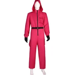 Xbi- Squid Game 2 Vuxen Triangelvakt Jumpsuit + Mask M><noscript><img width=