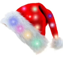 XHW Lysande Julhatt Tomtehatt Med LED-lampor Blinkande Tomtehatt för Vuxna och Barn Julklappar Tomtehatt Julhatt Julhelg> Huvudbonader