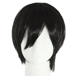 {XJ} Pojkar/Mäns Kylin Svart Hårfärg Peruk Män Manlig Svart Kort Anime Cosplay> Peruker