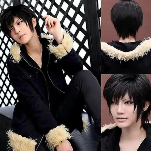 {XJ} Pojkar/Mäns Kylin Svart Hårfärg Peruk Män Manlig Svart Kort Anime Cosplay> Peruker