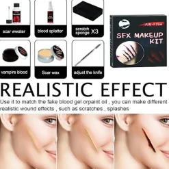 【xj】Halloween kosmetisk väska simulering plasma hudvax formning ärr vatten sår smink halloween accessoarer> Smink