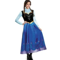 {xjxj} Vuxen Prinsessa Anna Elsa Kostym Jul Cos Maskerad Klädsel - Anna><noscript><img width=