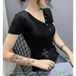 ATELA XQB tatuering klistermärke set melanin rose stort mönster arm vattenöverföring simulering tatuering 3d klistermärke> Smink