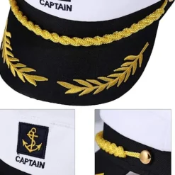 Yachtkaptenhatt för Vuxna Skeppsseglarehatt Admiralhatt för Män Kvinnor Barn> Huvudbonader