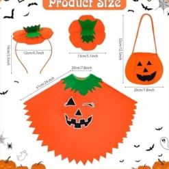 Yezmo Självlysande Uppblåsbar Halloween Poncho med Godisväska & Hårband [YDE]> Dräkter