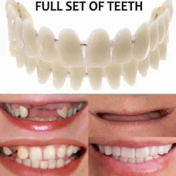 Yougang Boutique Smile Snap On Falska Tänder Övre Nedre Tandfasader Lösproteser Tandskydd Set_Speciella gåvor> Tillbehör