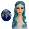 Zombie 3 Addison Peruk Barn Vuxen Unisex Blå Lockigt Hår Peruker Maskerad Rekvisita Fest> Peruker