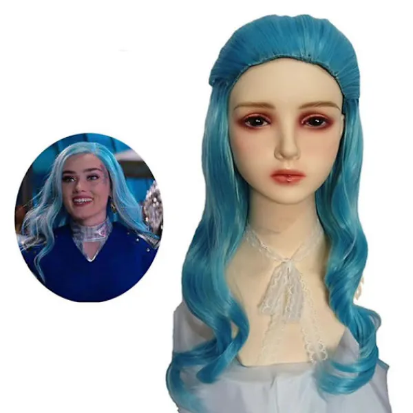 Zombie 3 Addison Peruk Barn Vuxen Unisex Blå Lockigt Hår Peruker Maskerad Rekvisita Fest> Peruker